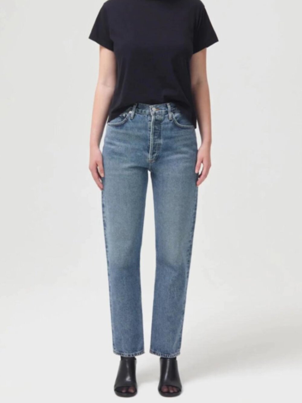 Agolde 90's Pinch Waist High Rise Straight in Navigate wash